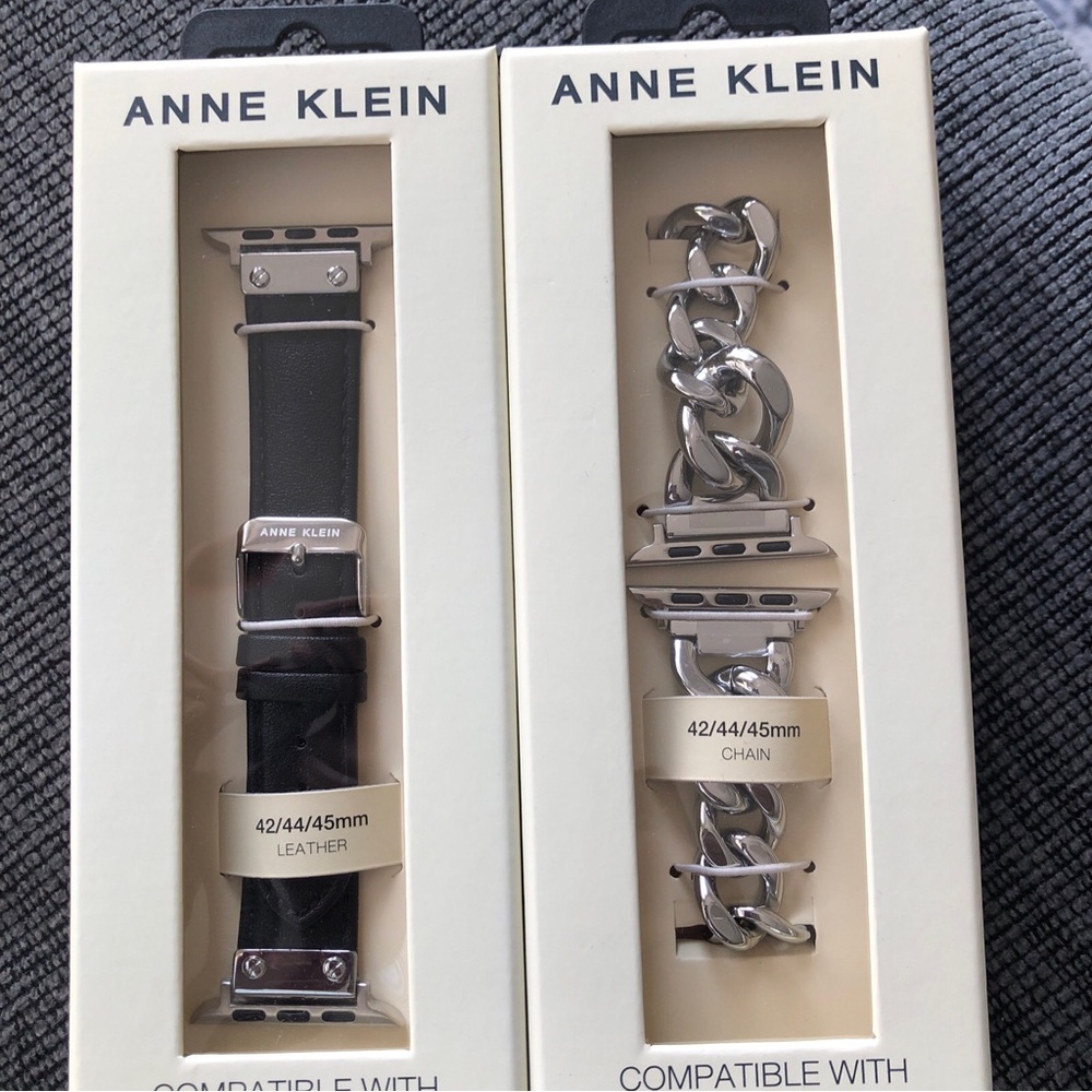 Anne Klein Black and Silver Watch Bands